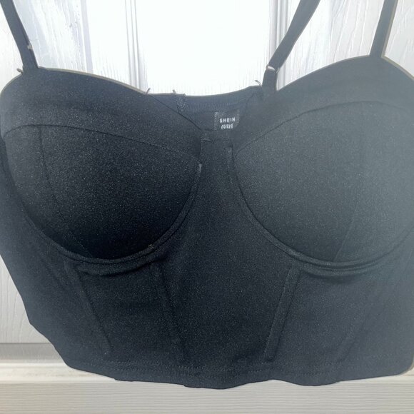 Black Bustier Crop Cami New without tags never worn - Picture 1 of 3